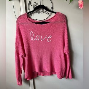 Wooden Ships Pink Knit Sweater “Love”
